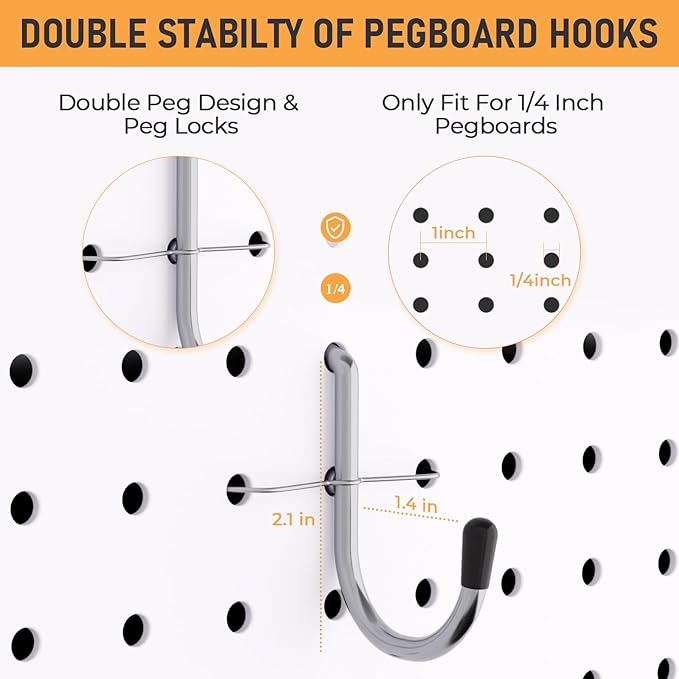 INCLY 48x36 Inch Metal Peg Board Kit - Image 6