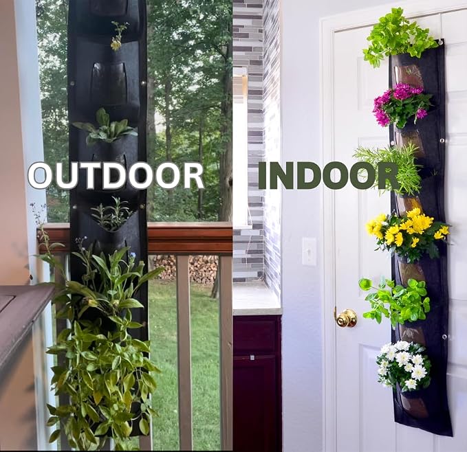 6 Pocket Vertical Grow Bag, Hanging Wall Garden Planter, Indoor Outdoor - Image 7