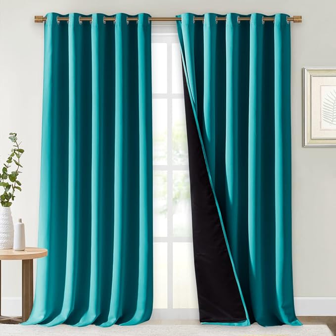 NICETOWN Full Shading Curtains for Windows, Super Heavy-Duty Black Lined by NICETOWN