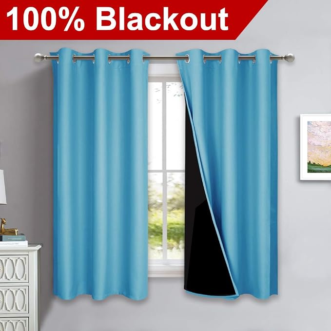 NICETOWN 100% Blackout Short Curtains - Image 2