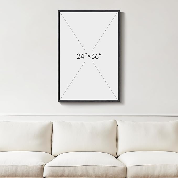 Framed Neutral Abstract Wall Art, Modern Black and Beige Canvas Prints - Image 3