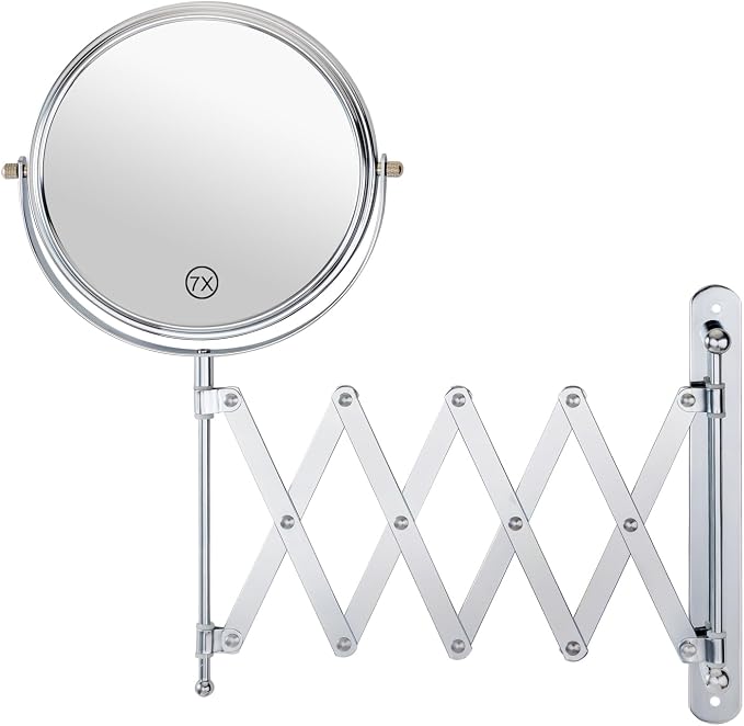 Welllink 8Inch XL Wall Mounted Bathroom Mirror, 1X/7X Magnification, by WELLLINK