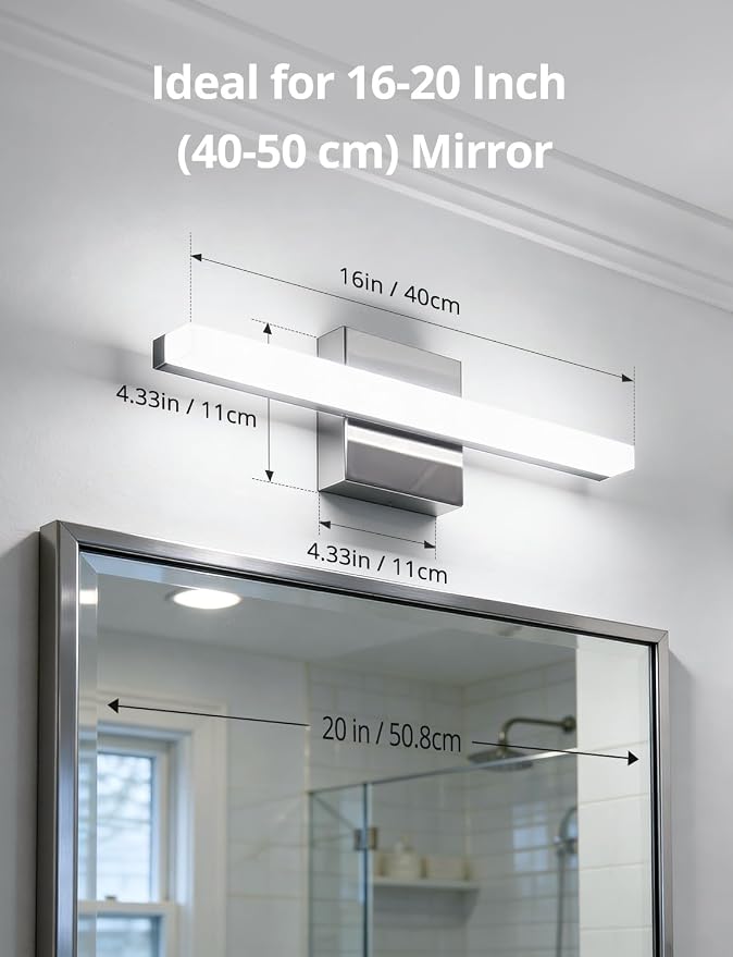 Combuh Modern Bathroom Light Fixtures Over Mirror 5 Colors Adjustable, Chrome - Image 8