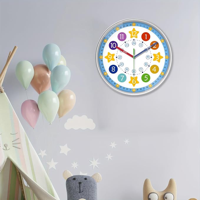 XFM Large Kids Wall Clock 16 Inch Silent Non Ticking Quartz Battery Operated - Image 3