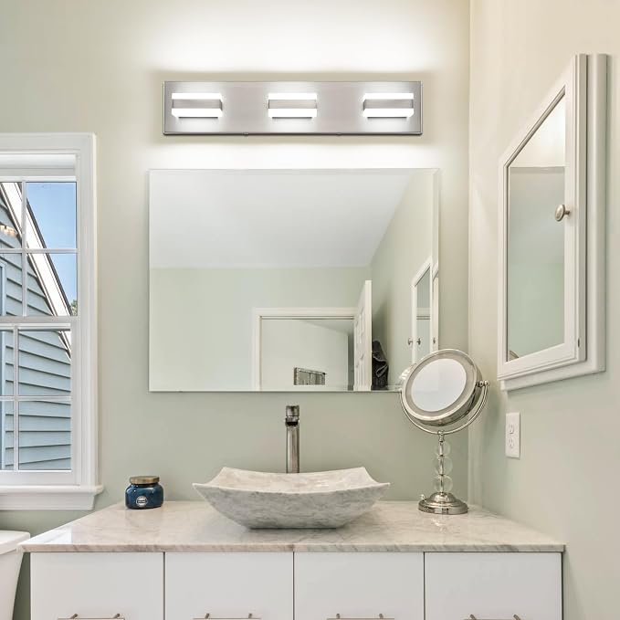 SOLFART Bathroom Vanity Lights Over Mirror Brushed Nickel Bathroom Light - Image 4