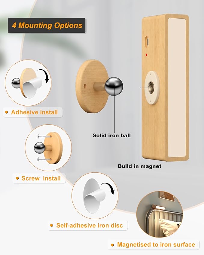 DetarZinLED Wooden Wall Sconce Battery Operated - Image 5