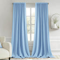 MIULEE Sky Blue Back Tab Blackout Curtains 108 Inch Long 2 Panels Set by MIULEE