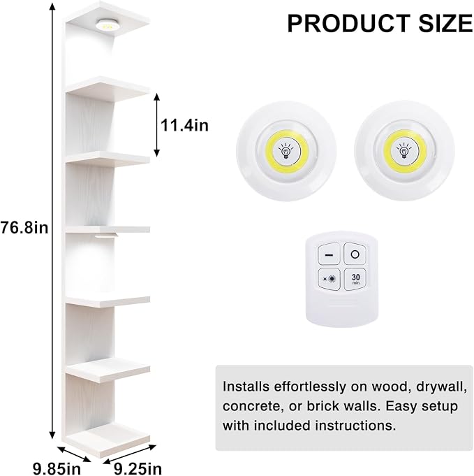 Fixwal Wall Decor 7 Tier Wall Shelf Unit Floating Shelves - Image 3