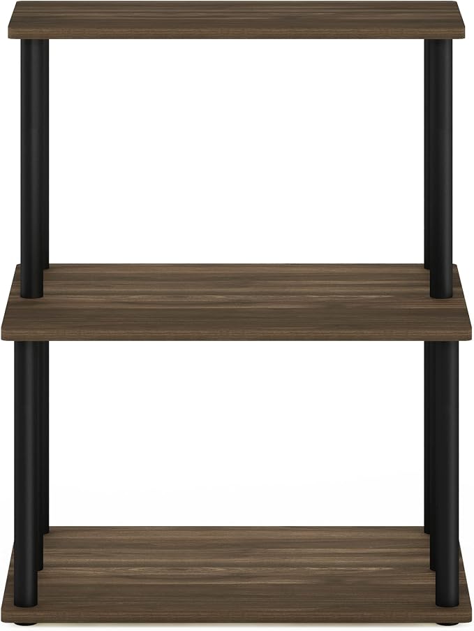 Furinno Turn-N-Tube 3-Tier Toolless Kitchen Storage Shelf, Columbia Walnut/Black - Image 6