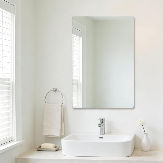 Frameless Mirror, Rectangle Bathroom Mirror - Image 8