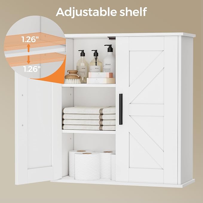 Homleke Bathroom Wall Cabinet, Over Toilet Storage Cabinet - Image 5