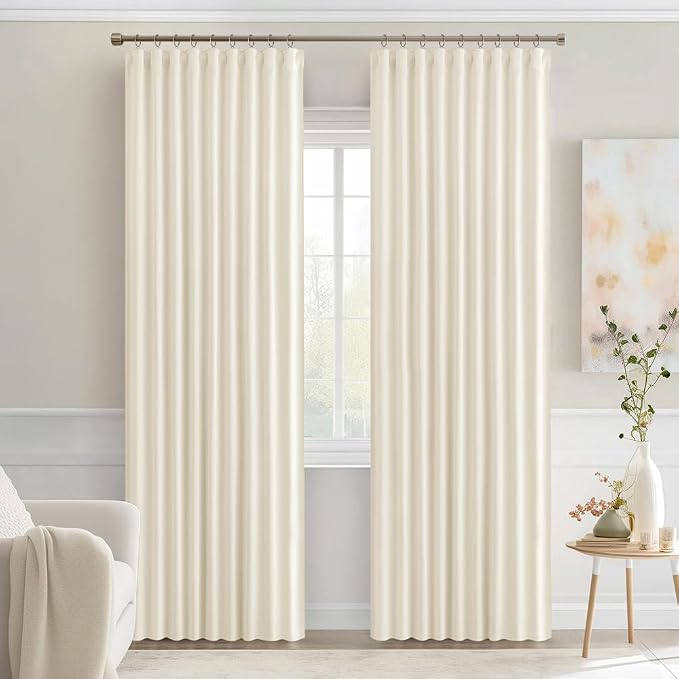 MIULEE Birch Back Tab Blackout Curtains 90 Inches Long 2 Panels Set - Image 9