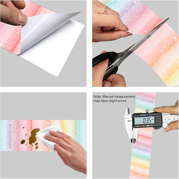 HOMETITUTE Wallpaper Border Peel and Stick Wall Border Rainbow Stripe - Image 8