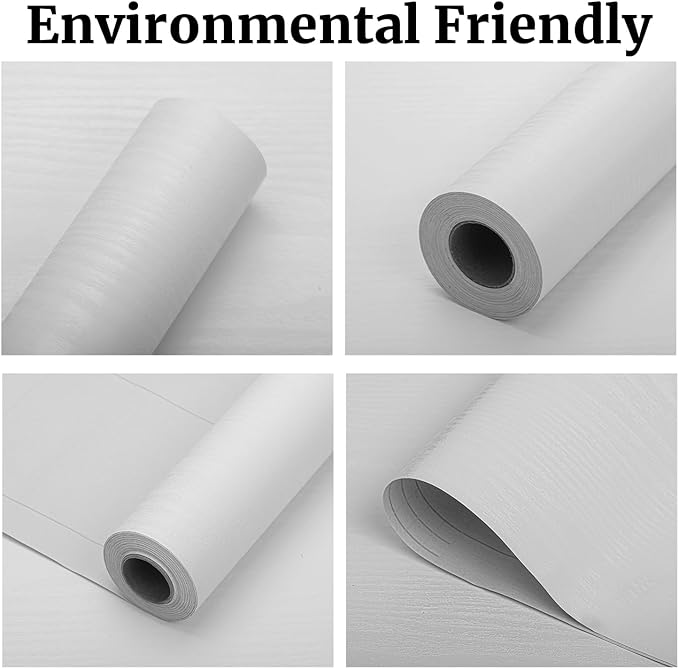 Peel and Stick Wallpaper White Wood Wall Paper - Image 2