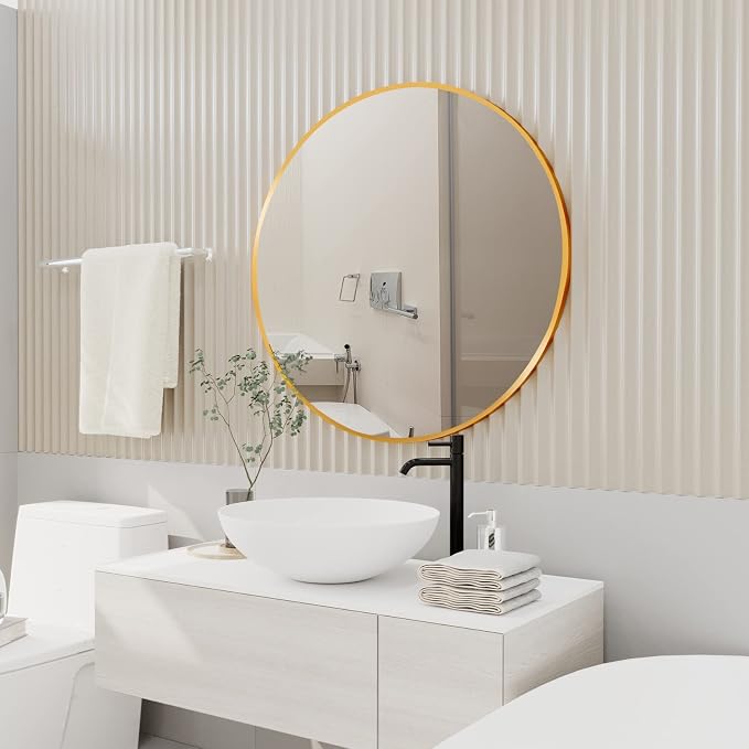 HARRITPURE Round Mirror 19.6" Gold Wall Mounted Circle Mirror - Image 2