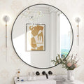 BEAUTYPEAK 30 Inch Round Mirror, Metal Frame Circle Mirror, Wall Mounted by BEAUTYPEAK