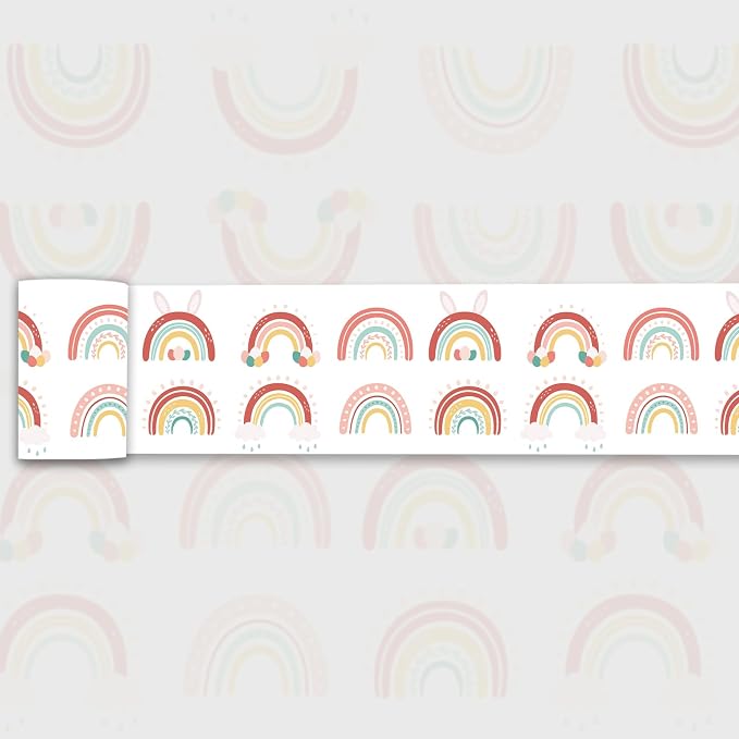 Rainbow Wallpaper Border Peel and Stick Teacher Created Resources Poster by WEISENI