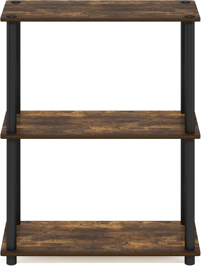 Furinno Turn-N-Tube Storage Shelves, 3-Tier Book Shelf, Corner Shelf, Toolless - Image 6