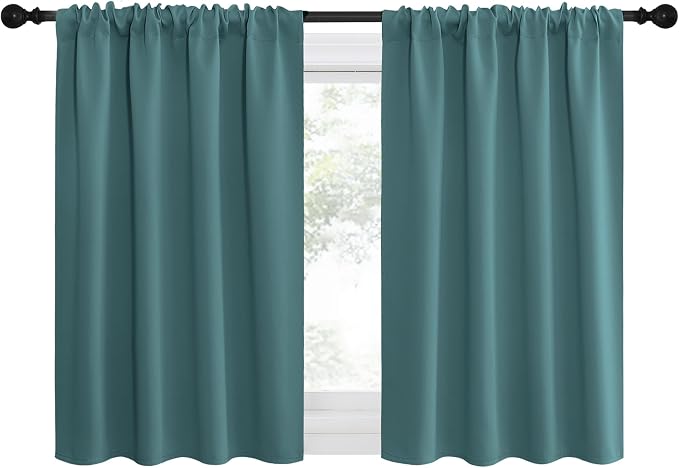 NICETOWN Blackout Curtains for RV Windows, Sea Teal, 2 Panels, Room Darkening by NICETOWN