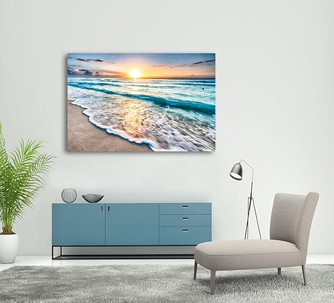 Baisuart S02269 Canvas Prints Wall Art Beach Sunset Paintings Ocean Waves - Image 7