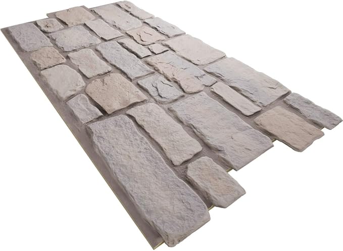 EverStone Cobblestone Faux Stone Panel, Harbor Mist Color - Image 6