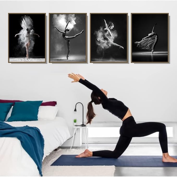 NCYEL Black and white ballet wall art dancer poster beautiful girl bedroom - Image 3