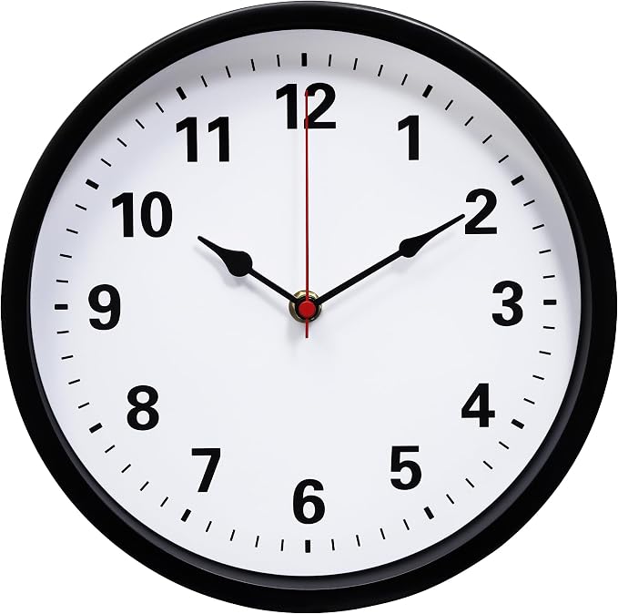 LEIKE Metal Wall Clock 10IN Black, Retro Silent Quartz Battery Operated by LEIKEWALLCLOCK