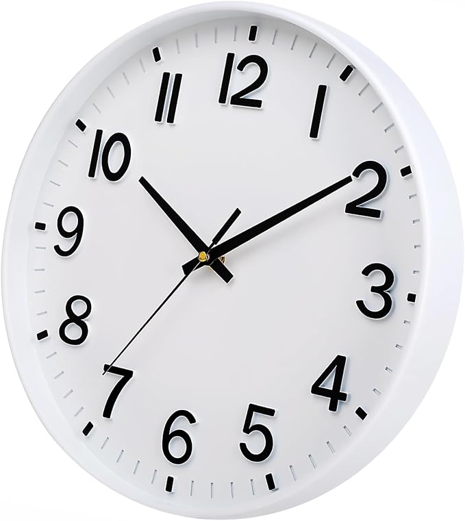 HZDHCLH White Wall Clocks Battery Operated 12 inch Silent Non Ticking Modern - Image 3