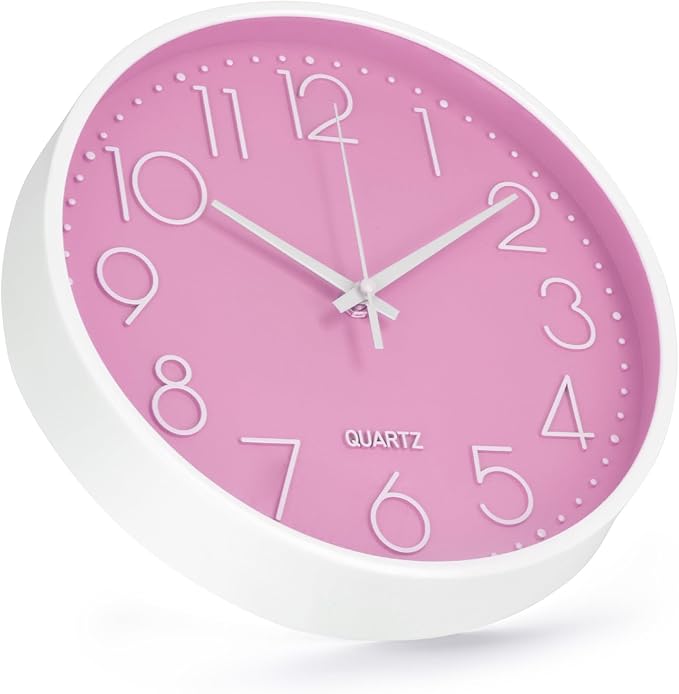 Wall Clock 10 Inch Non-Ticking Silent Modern Simple Style Round Decor Clock - Image 2