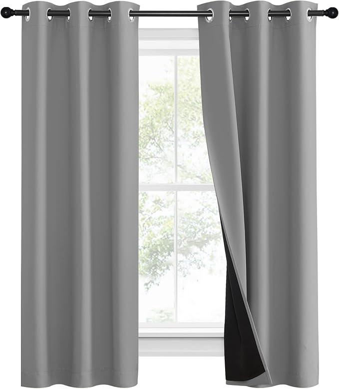 NICETOWN Full Shade Curtain Panels, Pair of Energy Smart & Noise Blocking Out - Image 2