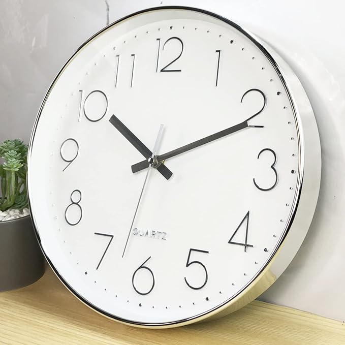 Tosnail 12 Inches Round Silent Non Ticking Quartz Wall Clock - Image 7