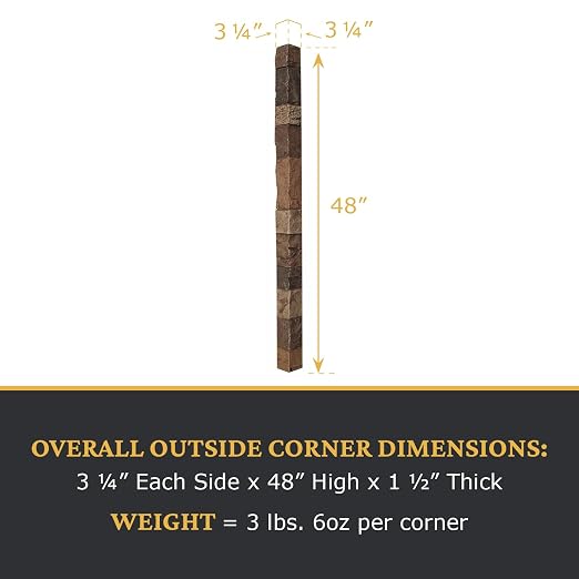 AZ Faux High-Density Polyurethane Faux Stone Flush Outside Corner - Image 3