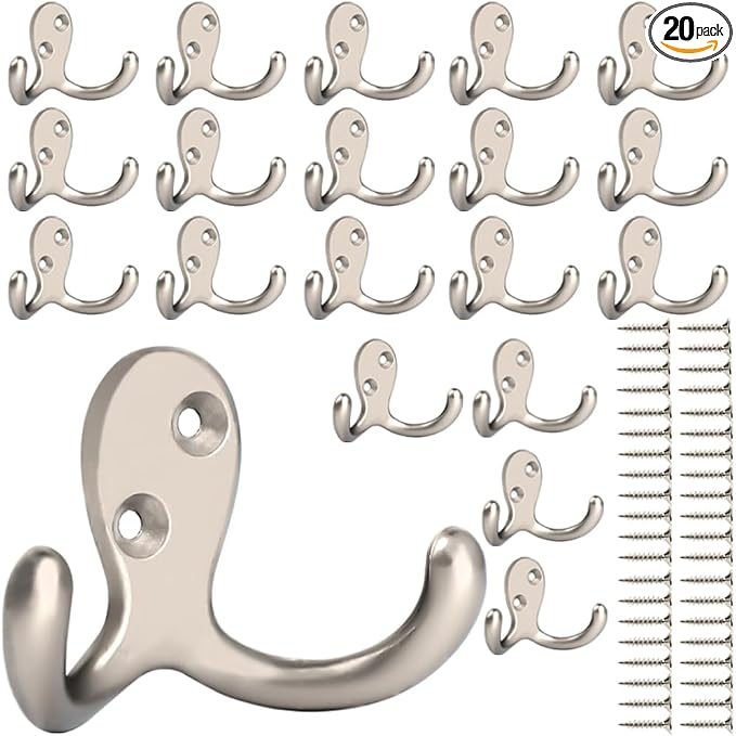 IBosins 20 Pack Heavy Duty Coat Hooks Wall Mounted by IBosins