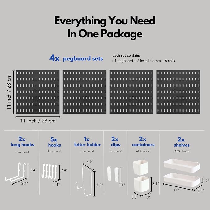 Keepo Peg Board Wall Organizer – Plastic Pegboard Panels, Modular Peg Board - Image 4