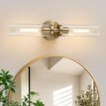 Indoi Brass Wall Sconces, Hardwired Bathroom Sconces Wall Lighting by Indoibrightenyourbathroom
