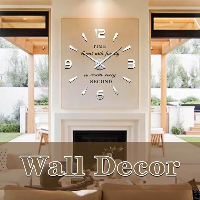 VANGOLD Large 3D Wall Clock DIY Wall Decoration Clock - Image 2