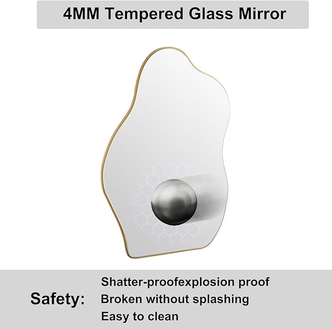 BOMINICA Irregular Wall Mirror Asymmetrical Mirror, Decorative Wall Mirror - Image 6