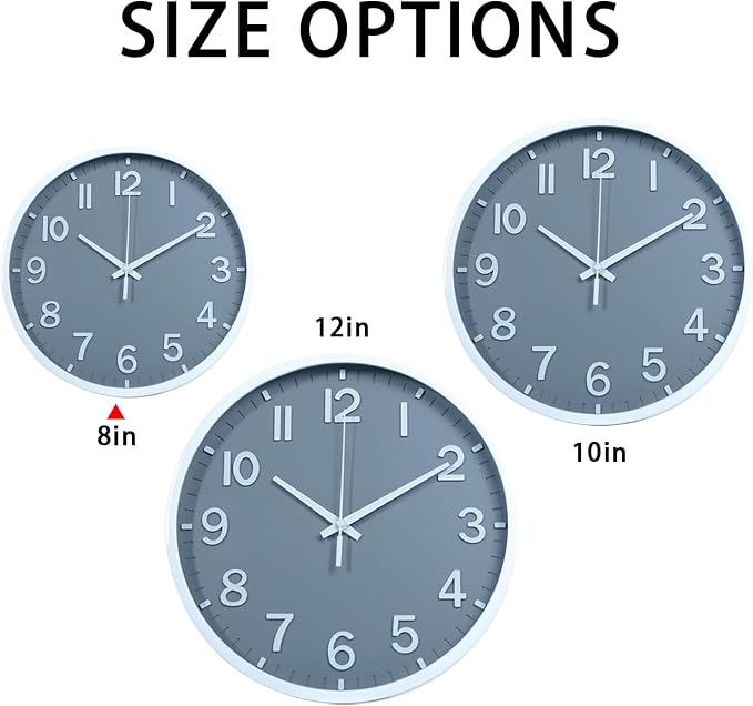 Wall Clocks Battery Operated 8 inch Modern Wall Clock, Silent Non Ticking Wall - Image 5