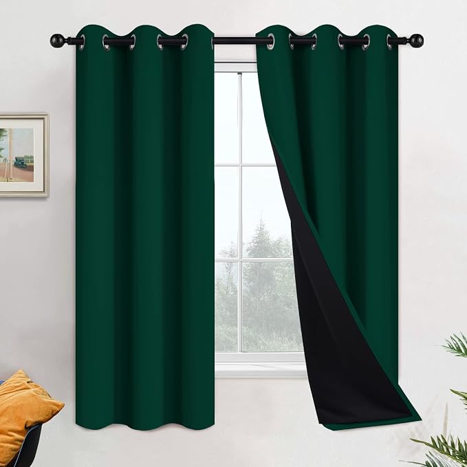 Yakamok 100% Blackout Thermal Insulated Curtains, Room Darkenning Curtains by Yakamok