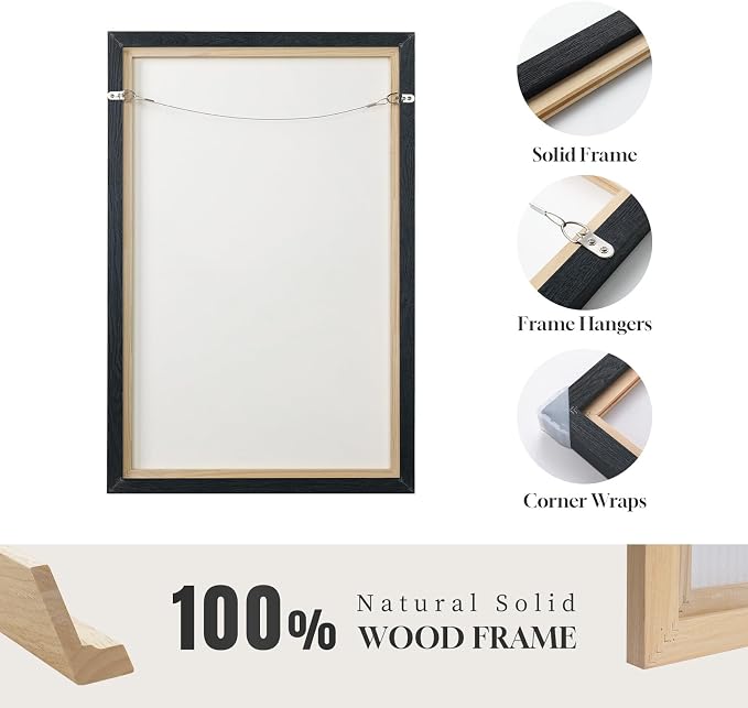 Extra Large Framed Black and White Gold Abstract Wall Art - Image 6