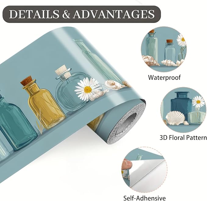 Coastal Wallpaper Border 196x4 Inch Peel and Stick Wall Border Self Adhesive - Image 9
