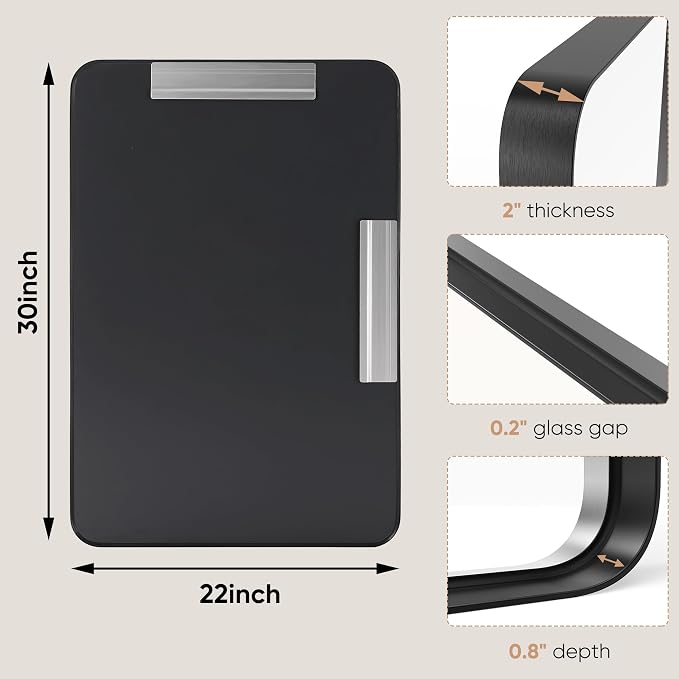 Sweetcrispy 22x30 Inch Black Bathroom Mirrors - Image 2