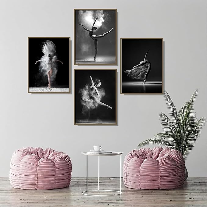 NCYEL Black and white ballet wall art dancer poster beautiful girl bedroom - Image 4