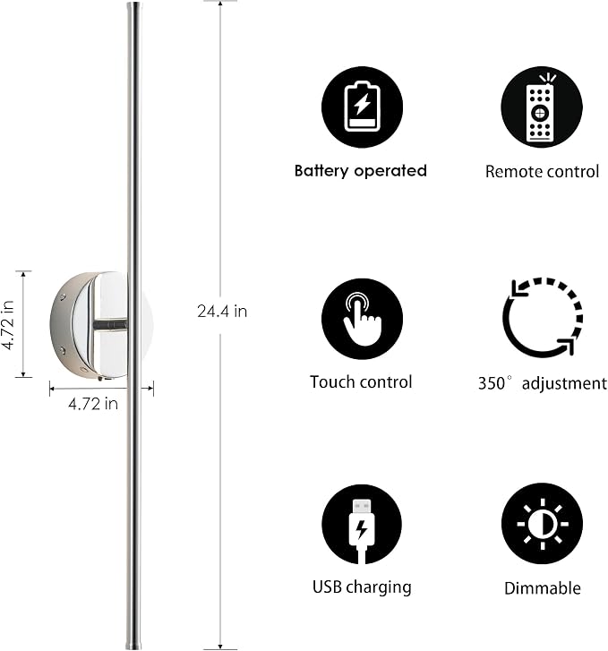 KARTOOSH Battery Operated Wall Sconces - Image 5