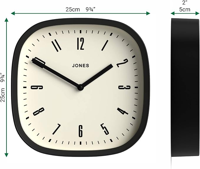 JONES CLOCKS® Marvel wall Clock | Modern Retro Rounded Square Clock | 10 inch | - Image 4