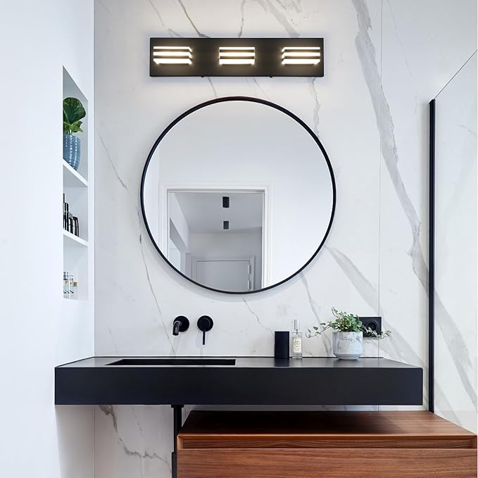 Black Vanity Lights for Bathroom Light Fixtures Adjust 3 Colors Modern Bath - Image 3