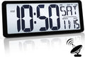 TXL Atomic Clock with Backlight, 14.2" Large Digital Wall Clock Battery Operated by TXL