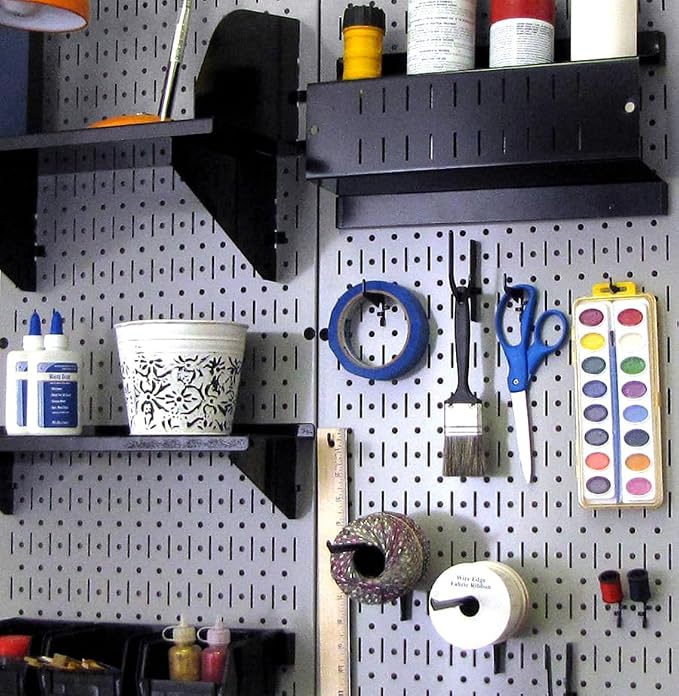 Wall Control 30-P-3232G Gray Metal Pegboard Pack - Image 9