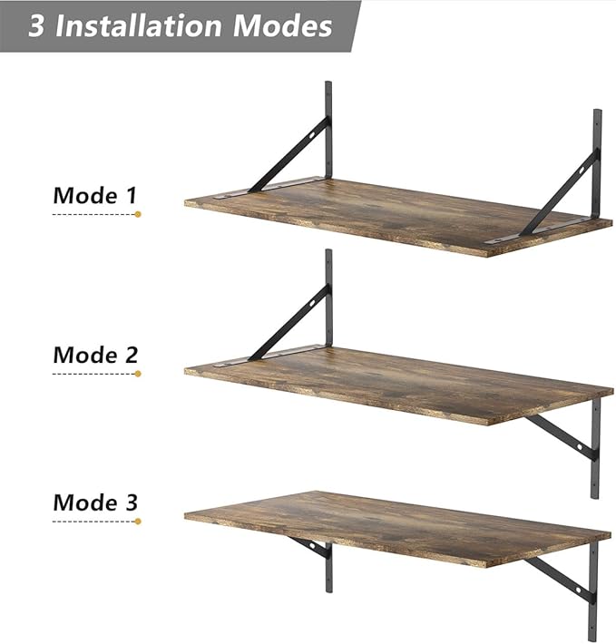 Deep Floating Shelves for Wall Set of 3, 24W x 12 Inch Deep Floating Shelves - Image 5