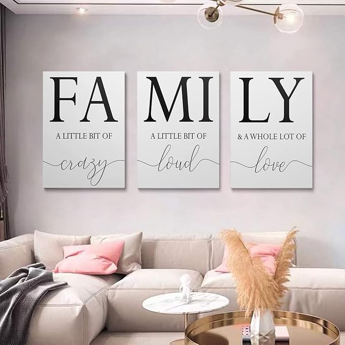 GUBIYU Home Family Wall Decor, Dining Room Kitchen Decor Set of 3 Inspirational - Image 2